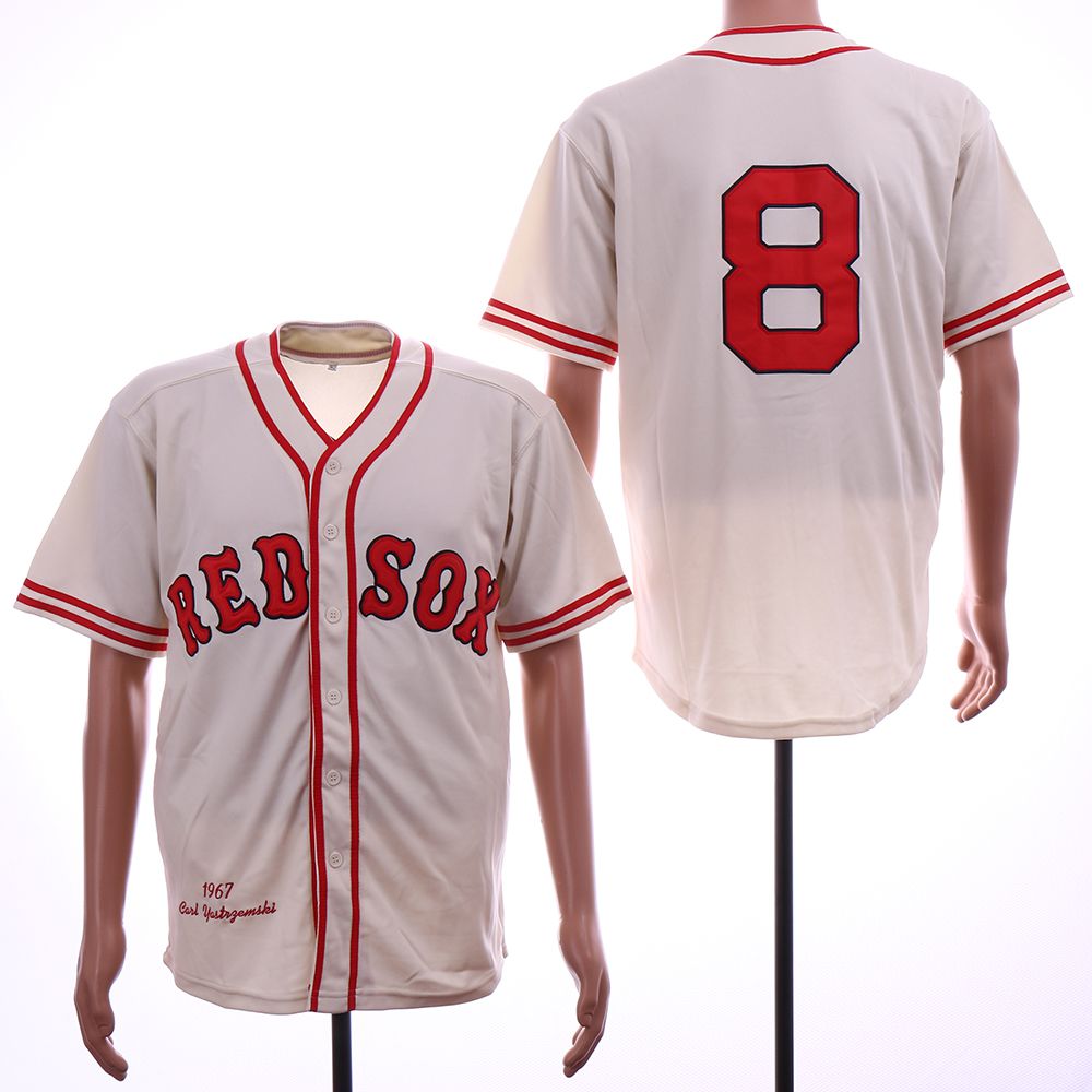 Men Boston Red Sox #8 Yastrzemski Cream Throwback 1967 MLB Jerseys->boston red sox->MLB Jersey